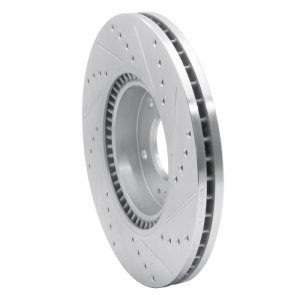 Kia Sportage Brake Rotor (1) - Front Left - R1 Concepts - Drilled & Slotted - Silver - `12-`16